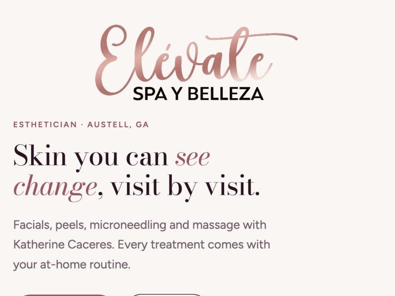 Elevate Spa y Belleza website homepage