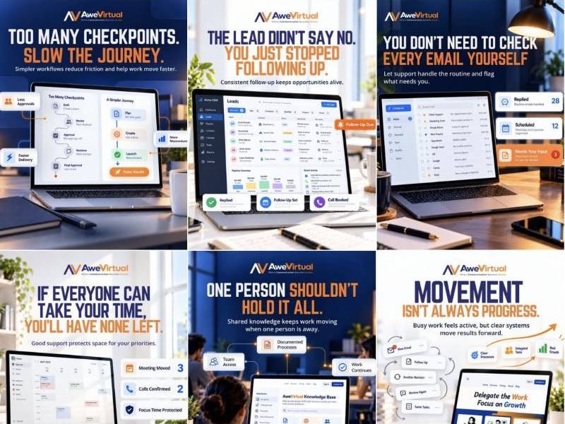 Grid of AweVirtual Instagram posts