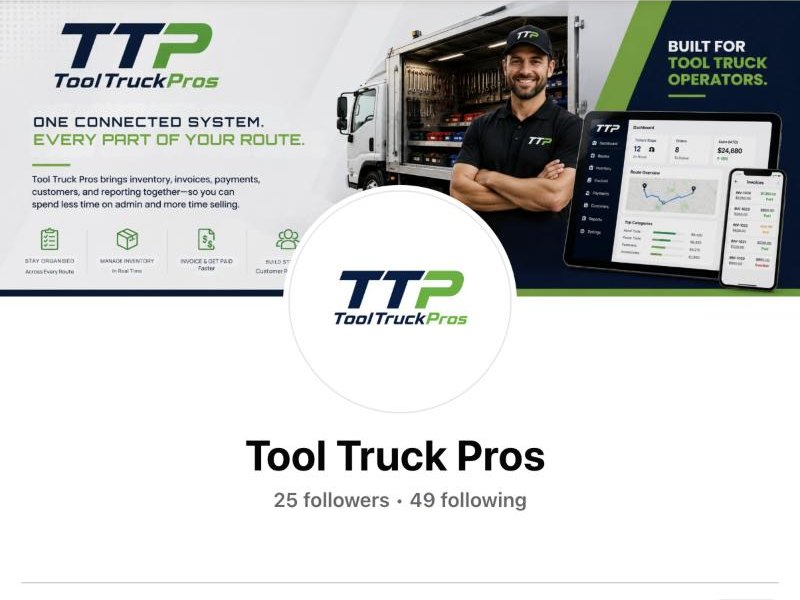 Tool Truck Pros Facebook page with cover banner